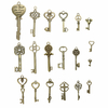 19Pcs Antique Bronze Clé Rétro Pendentif Kit Collier Bracelet Décorations De Cheville