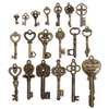 19Pcs Antique Vintage Old Look Skeleton Key Set Lot Pendentif Heart Bow Lock Steampunk Jewel