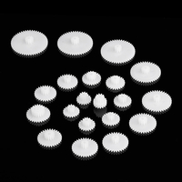 19pcs kits de vitesse assortis en plastique blanc à double vitesse de pièces de moteur de réducteur de vitesse de roues