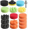 19pcs pads chamois éponge fartage de polissage mis en kit avec adaptateur de forage