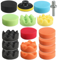 19pcs pads chamois éponge fartage de polissage mis en kit avec adaptateur de forage