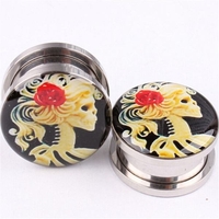 1pc acier inoxydable jolie fille bouchons doreille évasés Expander Tunnel Piercing