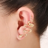 1Pc Exagérer Serpent Droite Gauche Boucle Doreille En Alliage de Zinc Argent Boucles Doreilles En Or