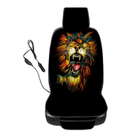 1PC gauche / droite chauffage 3D Lion impression housses de siège coussin de siège complet protéger coussin chauffant de