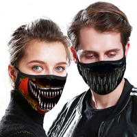 1 Pc Couple Impression Numérique Anti Particules Anti-Poussière PM2.5 Masque Visage Respirant Unisexe Réutilisable Lavab