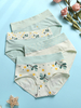 1Pcs Femmes Citron & Feuilles Imprimé Coton Respirant Culotte Taille Haute