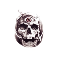 1pcs Halloween 3D CrossBones Big Eyes Horror Tattoo Sticker Skull Body Art Decal Maquillage Temporaire