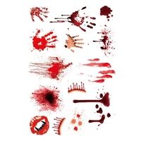 1pcs Halloween Palm Terror Terreur Herbes Bloody Tattoo Sticker Body Maquillage