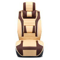 1pcs luxe full surround avant arrière cuir PU couverture de siège de voiture coussin coussin appui-tête
