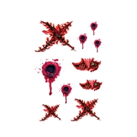 1pcs Maquillage temporaire Body Halloween Horror Wounds Bloody Scar Tattoos Autocollant