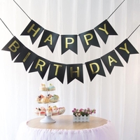 1SETPapierJoyeuxAnniversaireParti Bunting Bannière Lettre Suspendu Pastel Rose Chaîne Drap