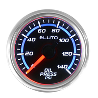 2 `` 52mm 0-140PSI jauge de pression dhuile LED bleue compteur de voiture automatique de visage noircapteur