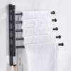 2-5 Rack Noir Mural 180 ° Angle Porte-Serviette Porte-Crochet Cintre Rotatif Bar Salle De Bains Cuisine