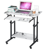 2 couches chariot de bureau portable pour ordinateur portable roulant support dordinateur portable table de chevet