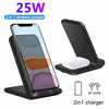 2 en 1 25W Qi Chargeur sans fil Dock Stand Support de téléphone pour chargeur sans fil rapide pour téléphones intelligen