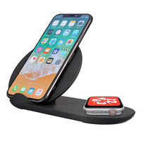 2 en 1 chargeur de montre de chargeur de téléphone de chargeur sans fil Qi pour la série iPhone / Samsung/Apple Watch