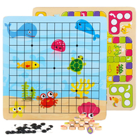 2 en 1 Échelles en bois traditionnelles Échecs déchecs de vol Gobang Accueil Jeux Parent-enfant Jouet