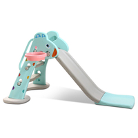 2-en-1 enfants bébé toboggan grimpeur multifonctionnel cadre de basket-ball jouets de sport intérieur ménage aire de jeu