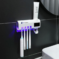 2 en 1 solaire UV lumière ultraviolette intelligent porte-brosse à dents stérilisateur ensemble brosse à dents stérilisa