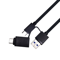 2 en 1 Type C Câble de données Câble adaptateur de disque dur Type C vers USB3.0 Type C à Type C Câble de données OTG Co