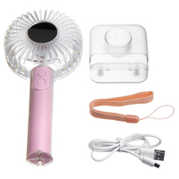 2 en 1 USB Mini ventilateur de poche portable Petit bureau Personnel Portable Table de ventilateur Ventilateur Miroir Re