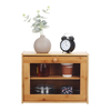 2 niveaux cuisine en bois bambou pain bin stockage crock bidon grand pain nourriture bacs armoire