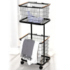 2 niveaux panier à linge panier ménage vêtements organisateur de rangement étagère de rangement en étagère mobile en cou