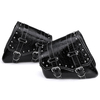 2 paires latérales en métal boucle de réglage moto gauche droite en cuir sacoche outil sac porte-bouteille de fioul de c