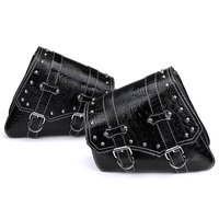 2 paires latérales en métal boucle de réglage moto gauche droite en cuir sacoche outil sac porte-bouteille de fioul de c