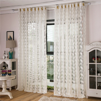 2 panneau jacquard plume peint pure rideaux de tulle balcon de la chambre fenêtre de dépistage 4 couleurs