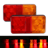 2 Pcs 10 LED Indicateur Darrêt Arrière Feux Arrière Rouge + Ambre pour Remorque Camion Camion Caravane Van 12-80 V