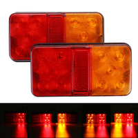 2 Pcs 10 LED Indicateur Darrêt Arrière Feux Arrière Rouge + Ambre pour Remorque Camion Camion Caravane Van 12-80 V