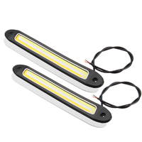 2 PCS 12V LED COB voiture DRL feux diurnes au volant lampe de brouillard allumer la lumière étanche double couleur