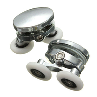 2 Pcs 25mm Porte de Douche Rouleaux Zinc Alliage Salle De Bains Roue Accessoires Verre Matériel