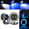 2 PCS 30 W LED Feux De Brouillard De Voiture Blanc avec 2.5 / 3 / 3.5 Pouce COB Angle Yeux Halo Anneau Ampoule Bleu Glac