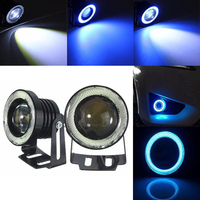 2 PCS 30 W LED Feux De Brouillard De Voiture Blanc avec 2.5 / 3 / 3.5 Pouce COB Angle Yeux Halo Anneau Ampoule Bleu Glac