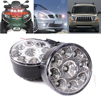 2 PCS 70 cm Ronde LED Conduite Avant Lampes De Brouillard Feux De Jour DRL 12V 9W 7000K pour Voiture Remorque ATV