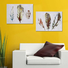 2 Pcs Aquarelle Plume Impression Sur Toile Peintures Jolie Mur Art Photo Accueil Cadeau