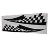 2 Pcs Autocollant De Voiture Vinyle Graphiques Autocollants Capot Stickers Drapeaux À Damier Stripe Noir 17x77 cm CG16