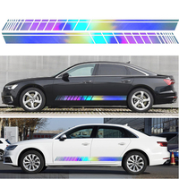 2 Pcs Car Side Body Vinyl Decal Stickers Stripe Laser Decals Graphics Universal
