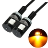 2 pcs DC 12 V LED Plaque Dimmatriculation Lumière Vis Boulon Eagle Oeil Lampe Pour Moto De Voiture Jaune