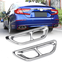 2 Pcs En Acier Inoxydable Arrière Cylindre Déchappement Silencieux Tuyau Cache Garniture pour Honda Accord 10ème 20