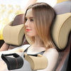 2 Pcs En Cuir Mémoire Mousse De Voiture Cou De Repos Coussin De Sécurité Coussin Tête Support Couvre