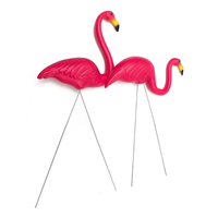 2 PCS en plastique rose flamants roses pelouse prairie jardin Figurine décorations