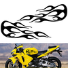 2 pcs Flamme Badge Decal Voiture Moto Réservoir De Gaz Autocollants Décoratifs 13.9x5.1 Pouces Universel