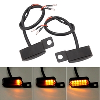 2 pcs LED Clignotants Indicateurs Circulant Eau Courante Lumière Ambre Dynamique Moto Vélo Guidon Montage
