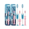 2 PCS parent-enfant brosse à dents ensemble PP poignée PBT Soft brosse à cheveux ours / lapin aléatoire père et enfant