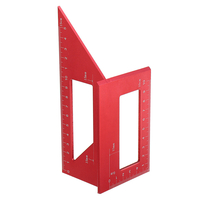2 PCS Rouge En Alliage Daluminium Travail Du Bois Scriber T Règle Carré Multifonctionnel 45/90 Degrés Angle Règle A