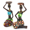 2 Pcs Résine Figurine Artisanat Chandelier Femmes Africaines Beauté Lady Statue Décoratif Matériel
