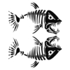 2 PCS Skelett Fish Fisch Auto Vinyle Auto Decal Aufkleber Tuning Autocollant